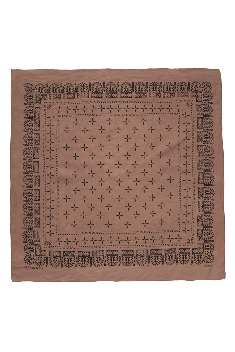 1930s Bandana, Regen Silk, Rosehip by OZMA, 100% Silk