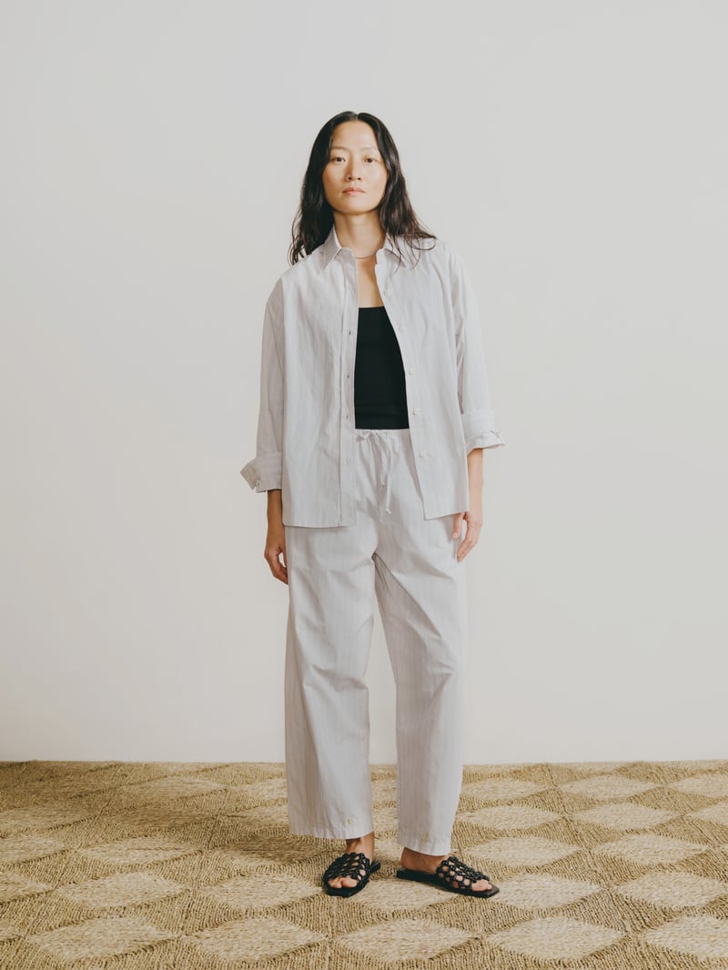 All Day Pant, Japanese Organic Cotton, Isla Stripe by OZMA, 100% Cotton