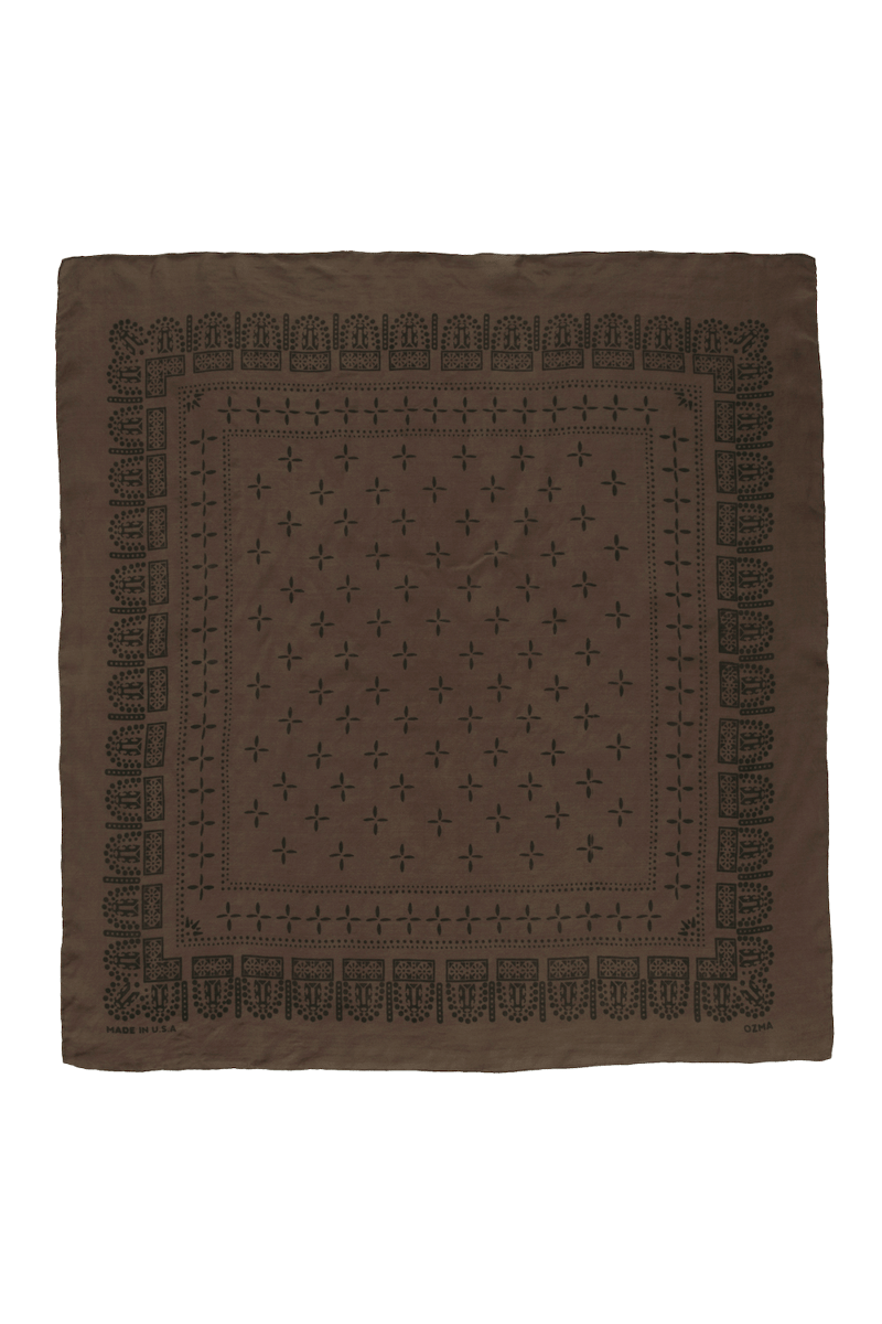 1930s Bandana, Regen Silk, Manzanita by OZMA, 100% Silk
