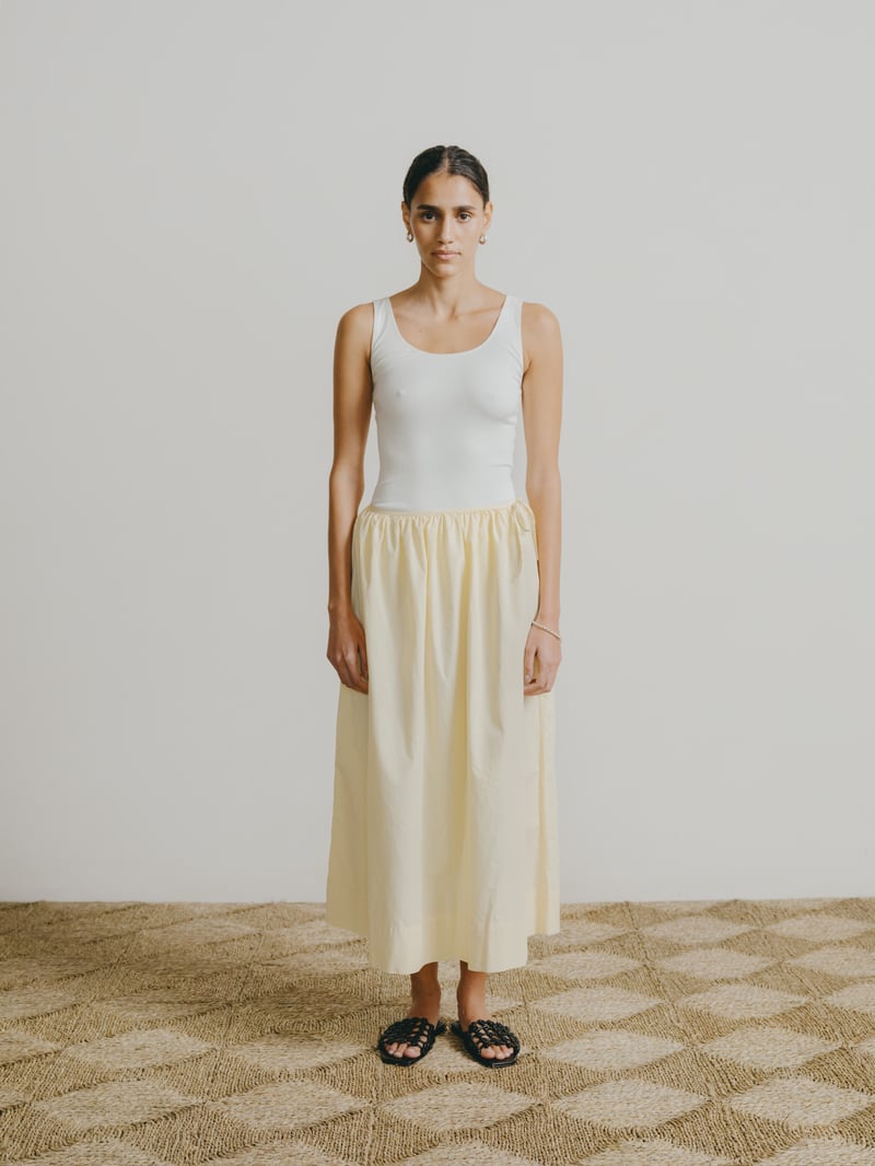 Avita Skirt, Organic Poplin, Butter by OZMA, 100% Cotton