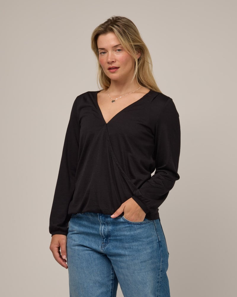 Diana Surplice Top by Wool&, 78% Wool, 22% Nylon