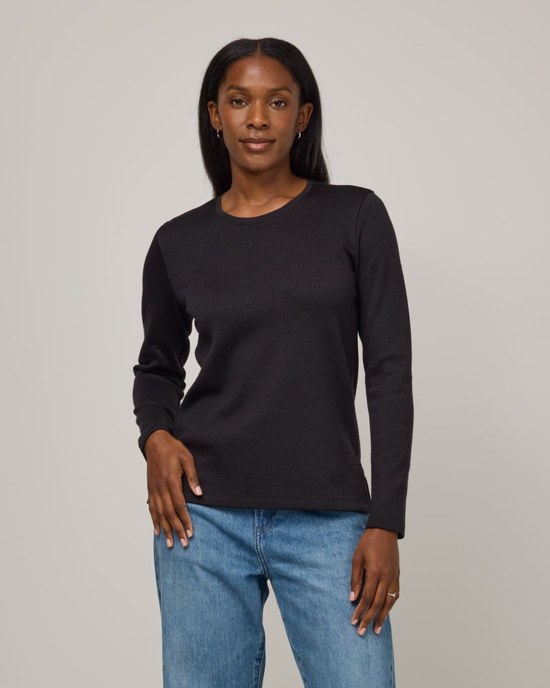 Rayne Double Knit Ribbed Top by Wool&, 72% Wool, 28% Nylon