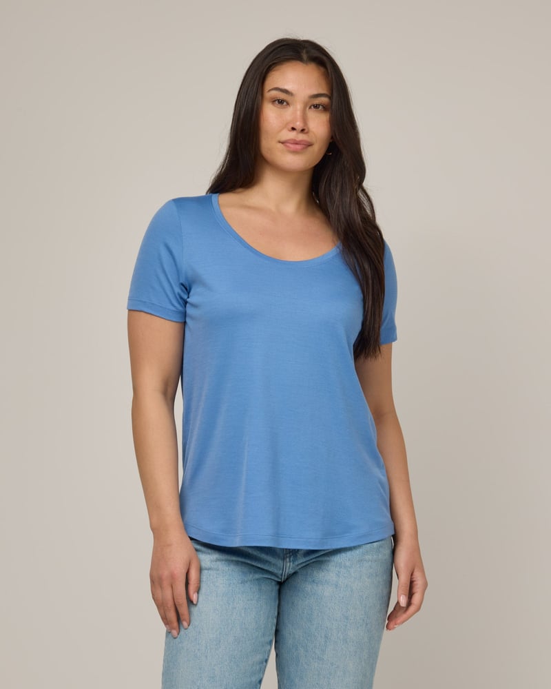 Stella Signature Scoop Neck Tee by Wool&, 78% Wool, 22% Nylon