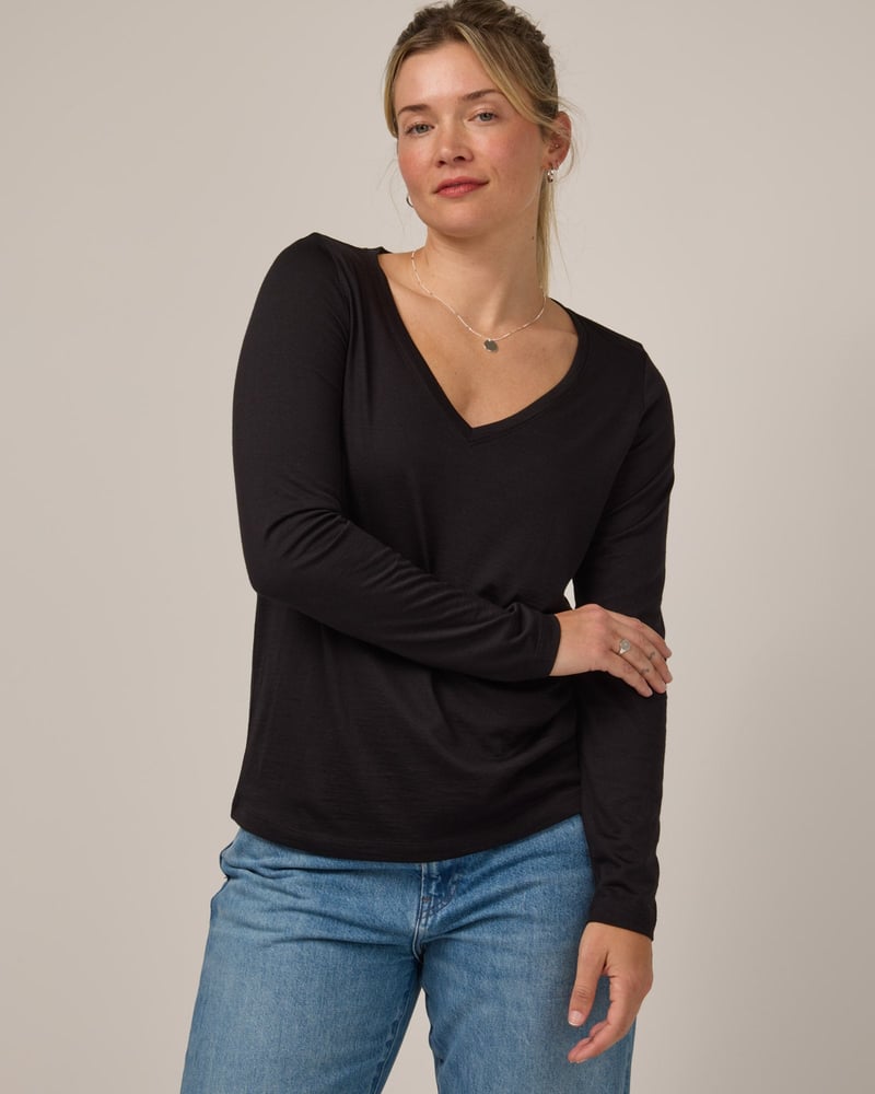 Brenton V-Neck Tee by Wool&, 78% Wool, 22% Nylon