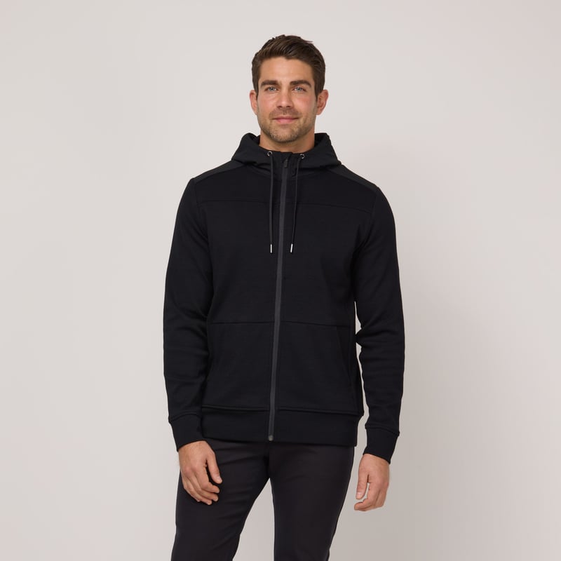 Men's Ponte Travel Hoodie by Wool&, 71% Wool, 24% Nylon, 5% Elastane