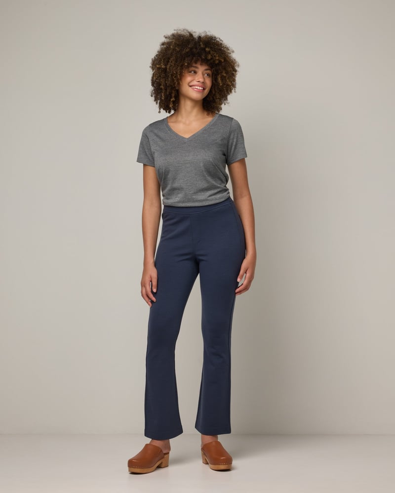 Foster Kick Flare Ponte Pant by Wool&, 71% Wool, 24% Nylon, 5% Elastane