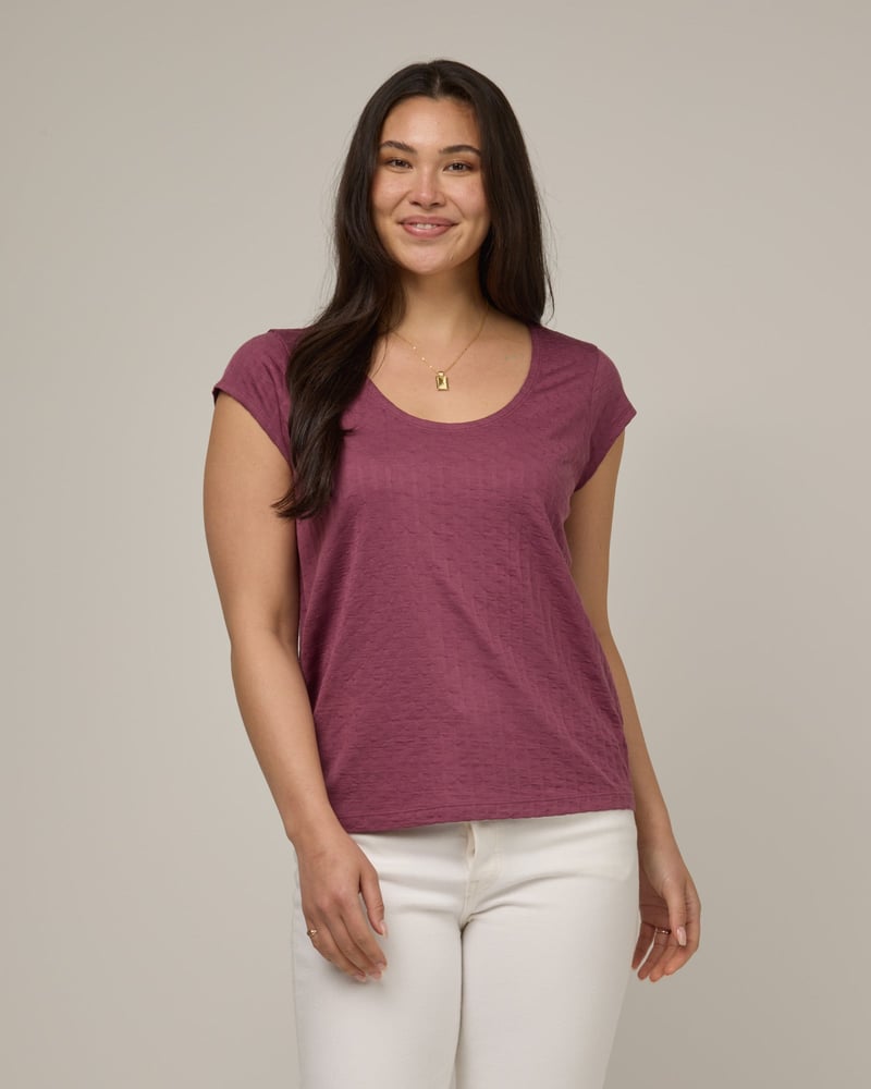Savanna Cap Sleeve Tee by Wool&, 78% Wool, 22% Nylon