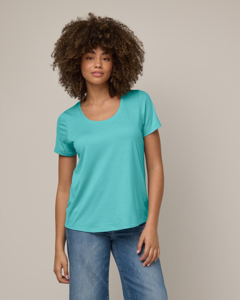 Stella Signature Scoop Neck Tee by Wool&, 78% Wool, 22% Nylon