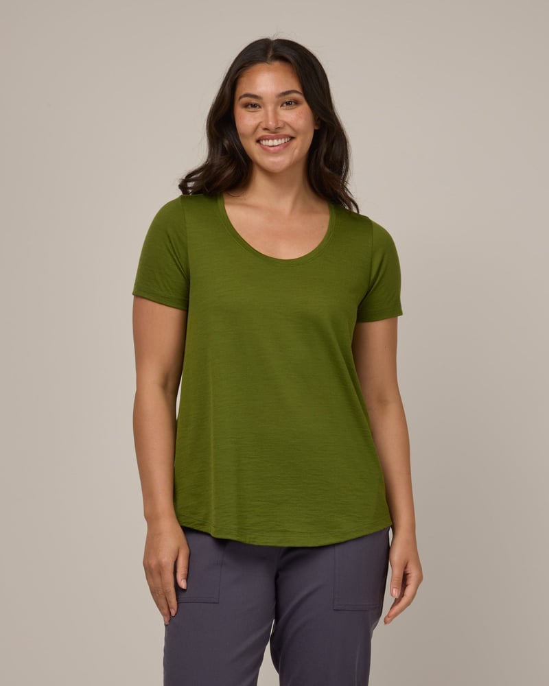 Stella Signature Scoop Neck Tee by Wool&, 78% Wool, 22% Nylon