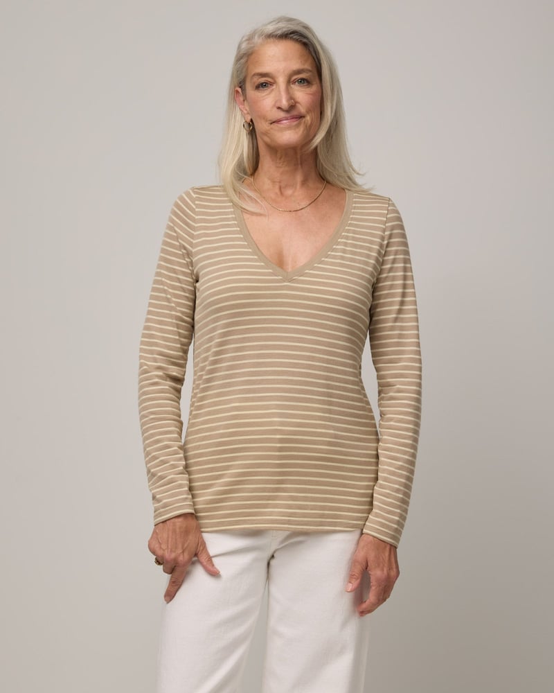 Brenton V-Neck Tee by Wool&, 78% Wool, 22% Nylon