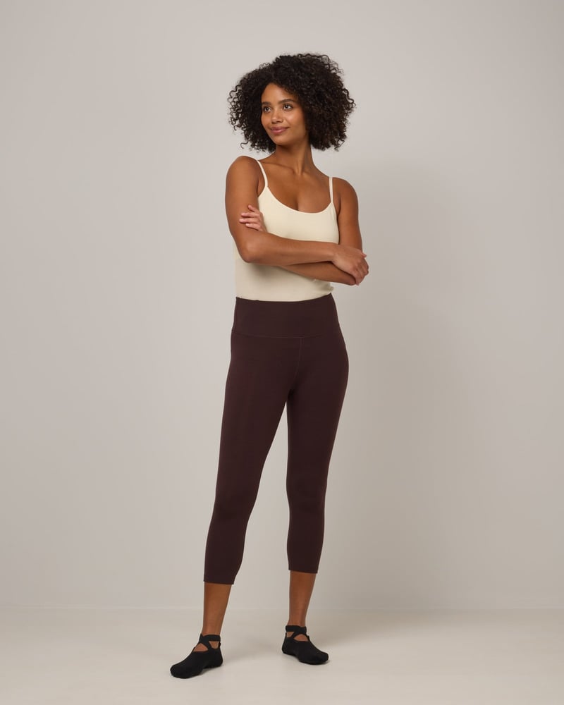 Summit Crop Legging by Wool&, 68% Wool, 22% Nylon, 10% Elastane