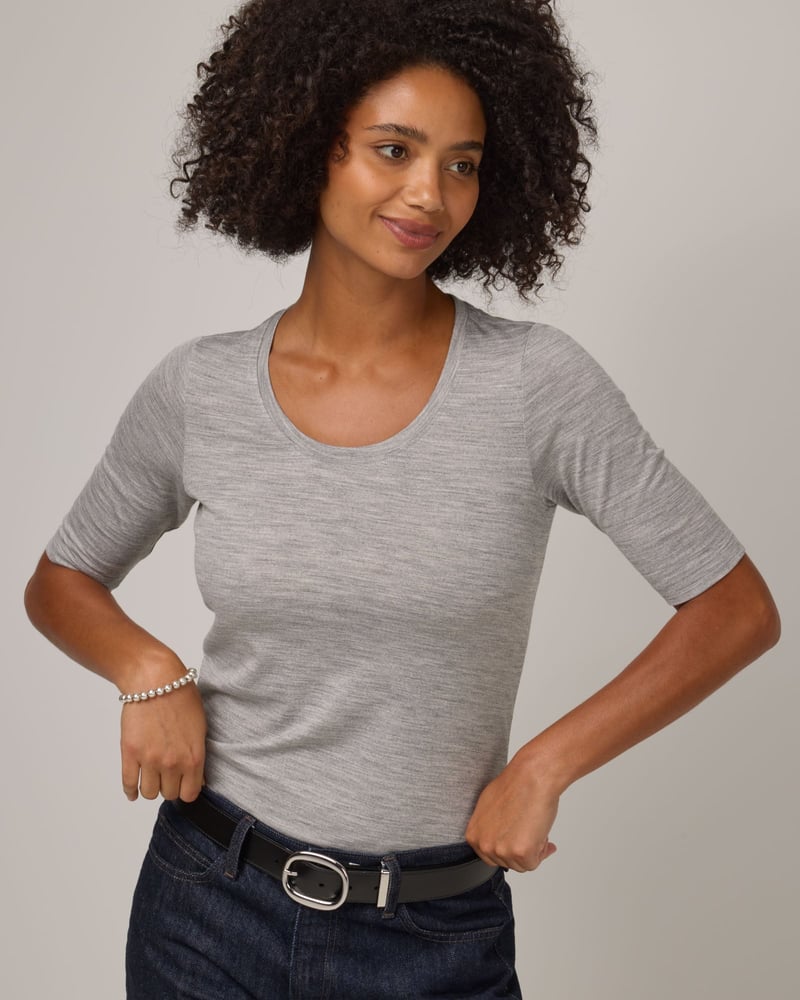 Celine Signature Elbow Sleeve Tee by Wool&, 78% Wool, 22% Nylon