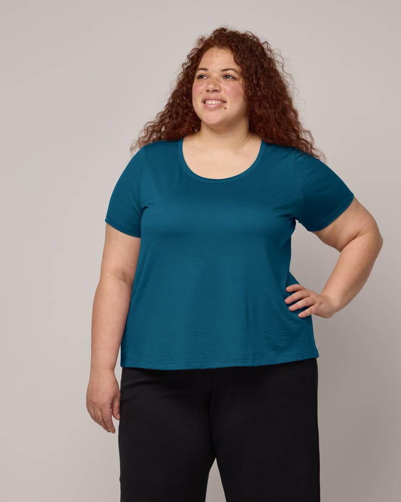 Stella Signature Scoop Neck Tee by Wool&, 78% Wool, 22% Nylon