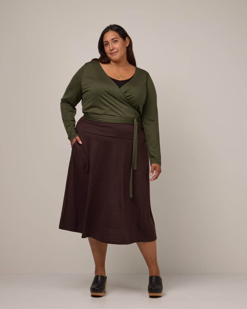 Helena Midi Skirt by Wool&, 78% Wool, 22% Nylon