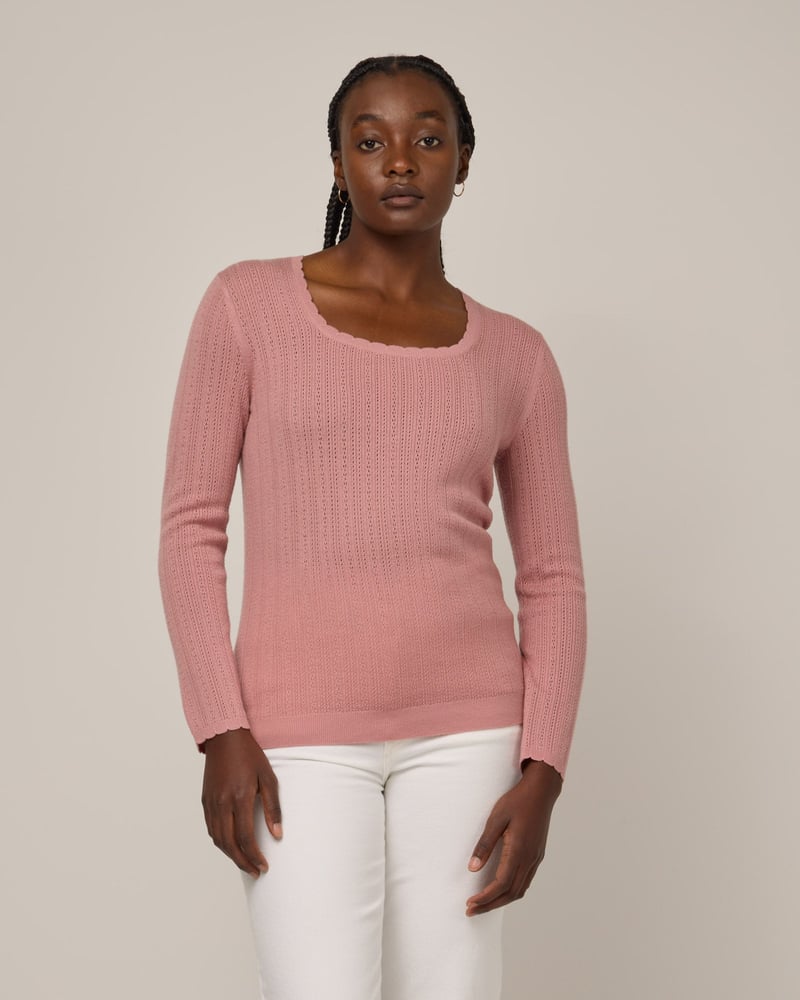 Daisy Pointelle Sweater by Wool&, 100% Wool