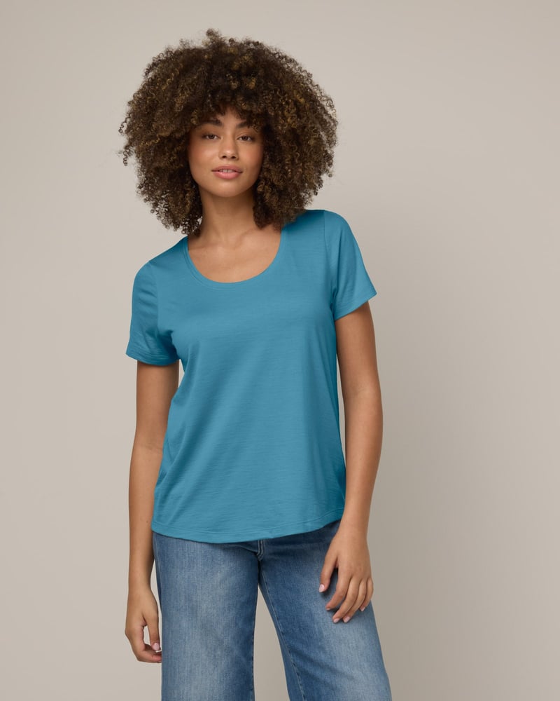 Stella Signature Scoop Neck Tee by Wool&, 78% Wool, 22% Nylon