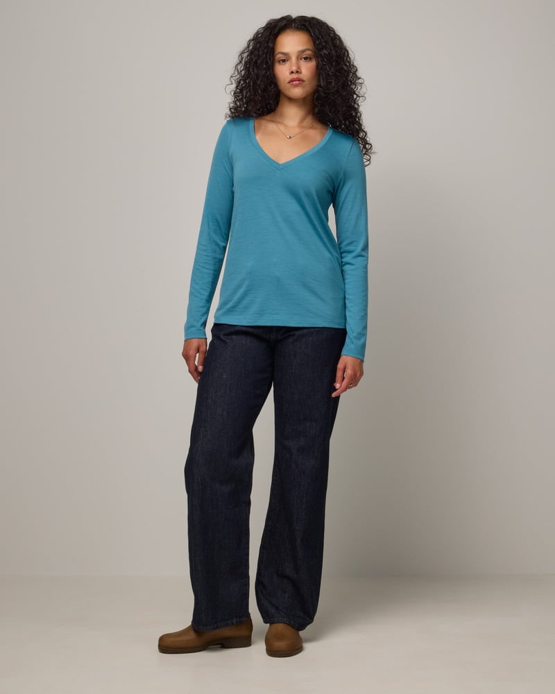 Brenton V-Neck Tee by Wool&, 78% Wool, 22% Nylon