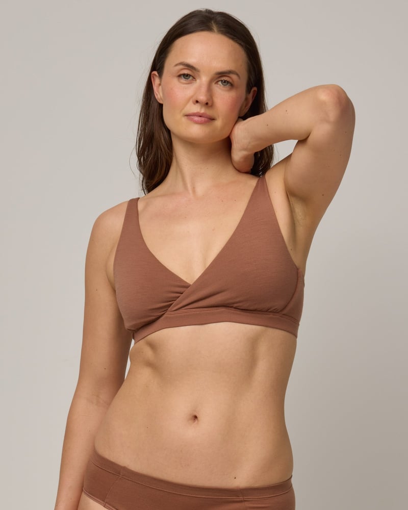 Roam Convertible Wrap Bra by Wool&, 68% Wool, 25% Nylon, 7% Elastane