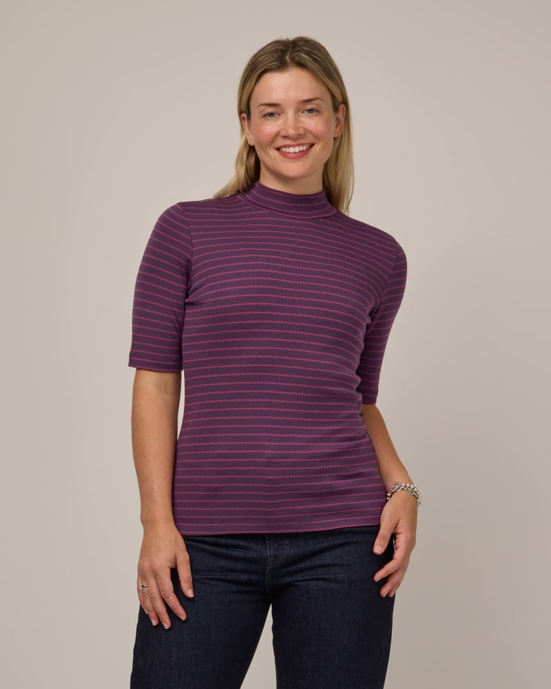 Krystal Mock Neck Top by Wool&, 74% Wool, 26% Nylon