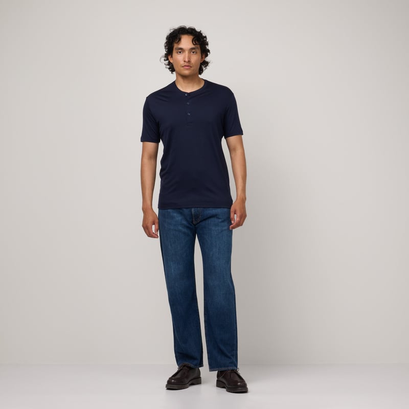 Men's Signature Short Sleeve Henley by Wool&, 78% Wool, 22% Nylon