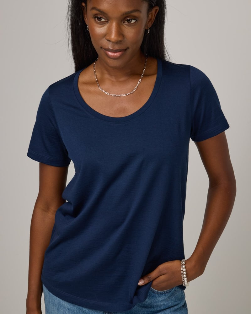 Stella Signature Scoop Neck Tee by Wool&, 78% Wool, 22% Nylon