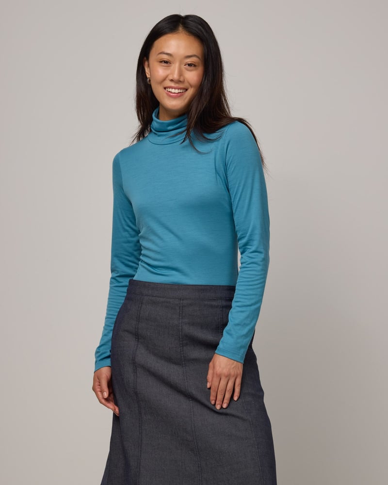 Addison Turtleneck Top by Wool&, 78% Wool, 22% Nylon