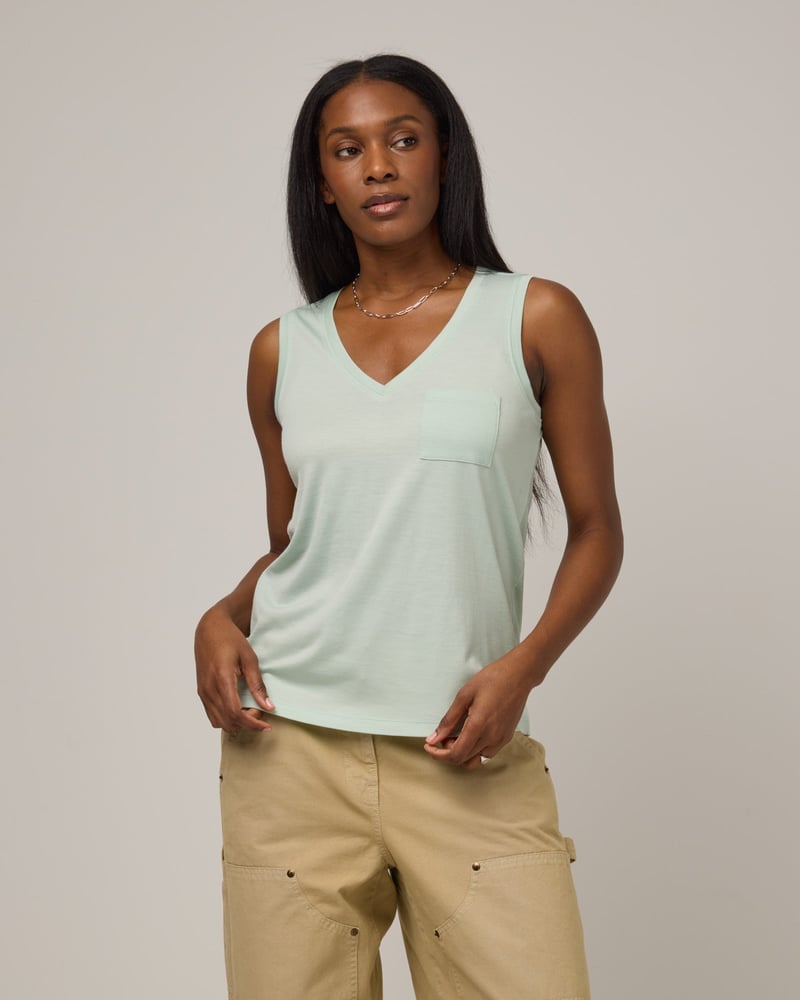 Penelope Pocket Tank by Wool&, 78% Wool, 22% Nylon