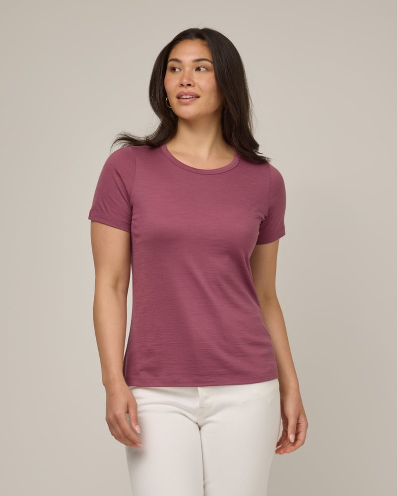 Cara Signature Fitted Tee by Wool&, 78% Wool, 22% Nylon