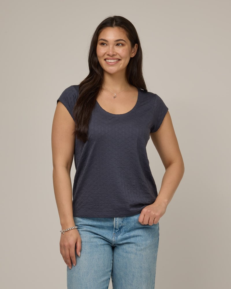 Savanna Cap Sleeve Tee by Wool&, 78% Wool, 22% Nylon