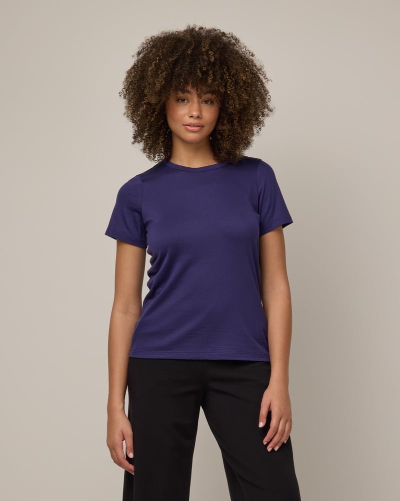 Cara Signature Fitted Tee by Wool&, 78% Wool, 22% Nylon