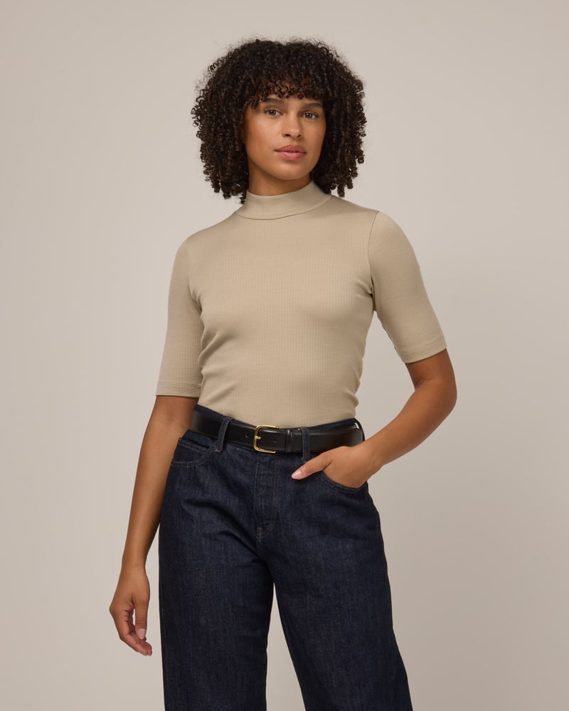 Krystal Mock Neck Top by Wool&, 74% Wool, 26% Nylon