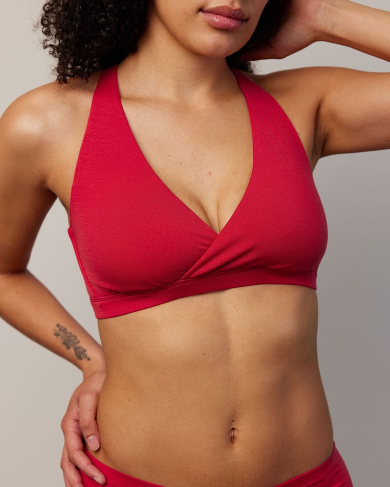 Roam Convertible Wrap Bra by Wool&, 68% Wool, 25% Nylon, 7% Elastane