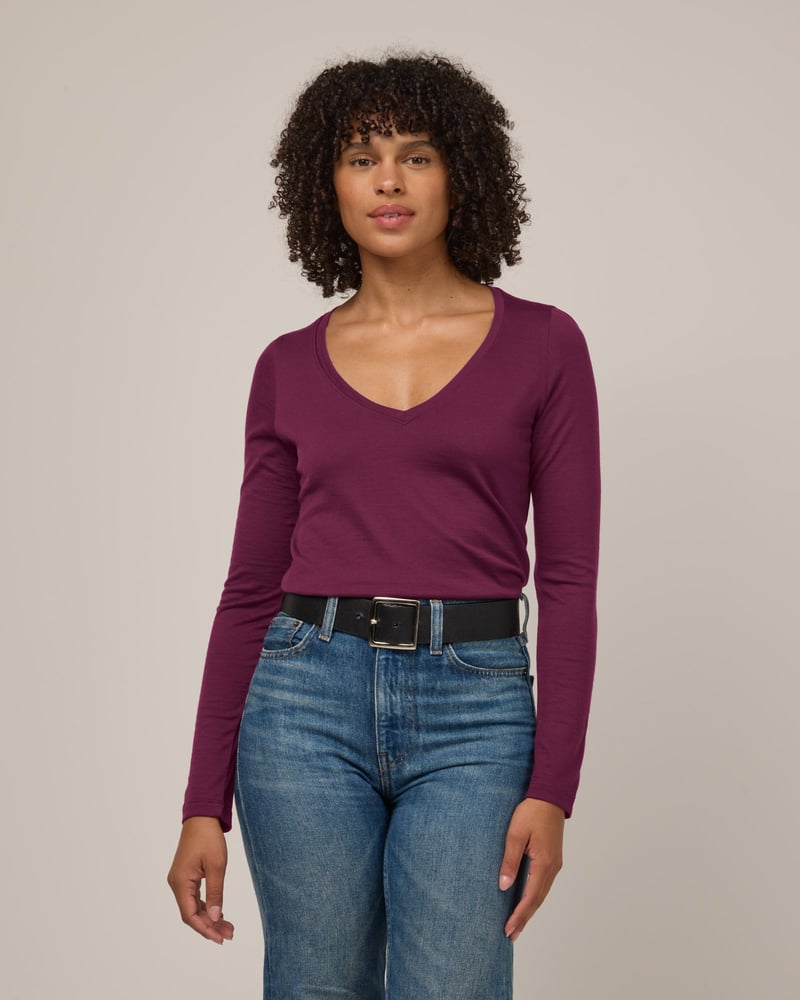 Brenton V-Neck Tee by Wool&, 78% Wool, 22% Nylon