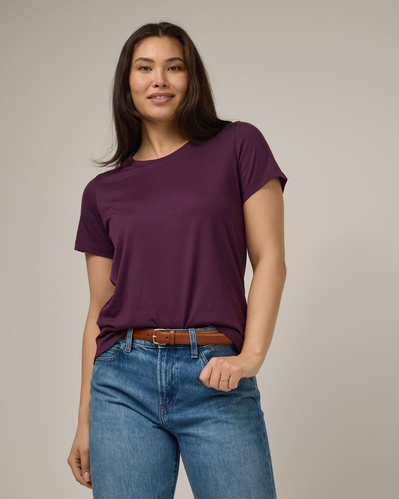 Zoe Easy Crew Neck Tee by Wool&, 78% Wool, 22% Nylon