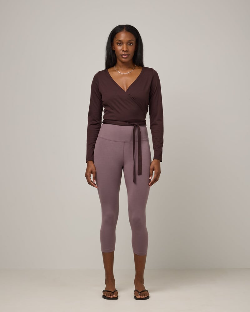 Summit Crop Legging by Wool&, 68% Wool, 22% Nylon, 10% Elastane