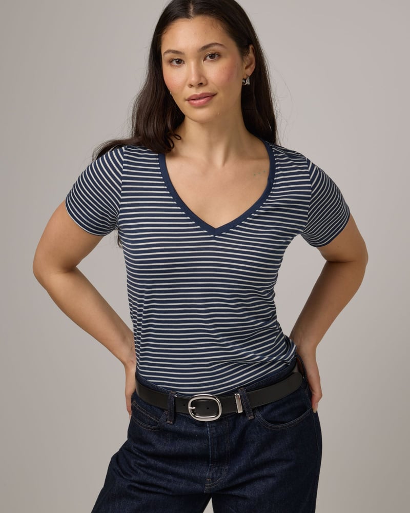 Morgan V-Neck Tee by Wool&, 78% Wool, 22% Nylon
