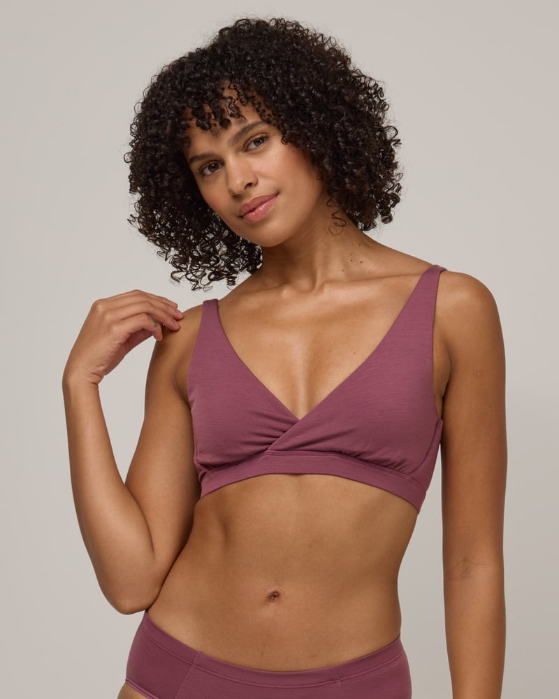 Roam Convertible Wrap Bra by Wool&, 68% Wool, 25% Nylon, 7% Elastane