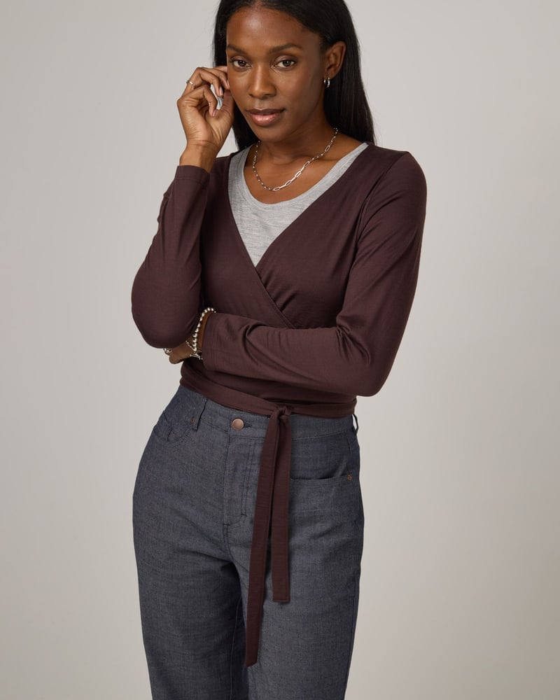 Natalia Wrap Top by Wool&, 78% Wool, 22% Nylon