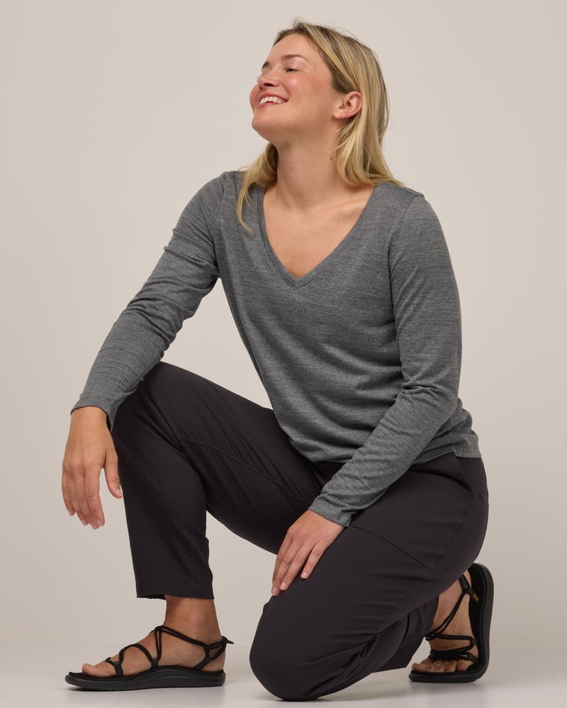 Brenton V-Neck Tee by Wool&, 78% Wool, 22% Nylon