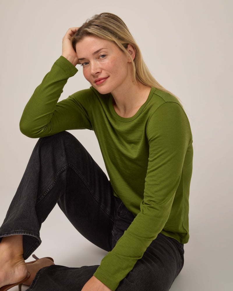 Sloan Signature Fitted Tee by Wool&, 78% Wool, 22% Nylon