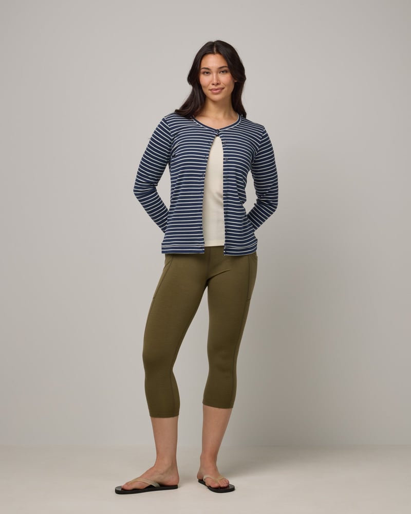 Summit Pocket Crop Legging by Wool&, 68% Wool, 22% Nylon, 10% Elastane