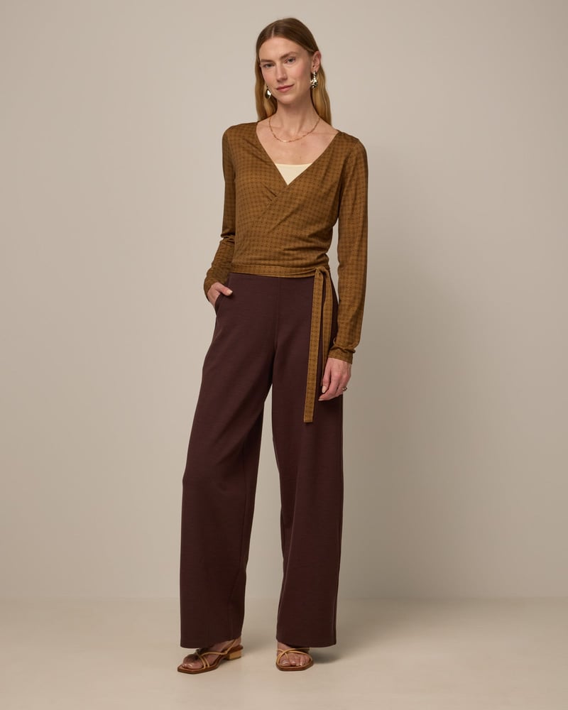 Lane Wide Leg Ponte Pant by Wool&, 71% Wool, 24% Nylon, 5% Elastane