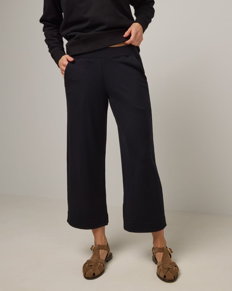 Aspen Wide Leg Crop Sweatpants by Wool&, 75% Wool, 22% Nylon, 3% Elastane