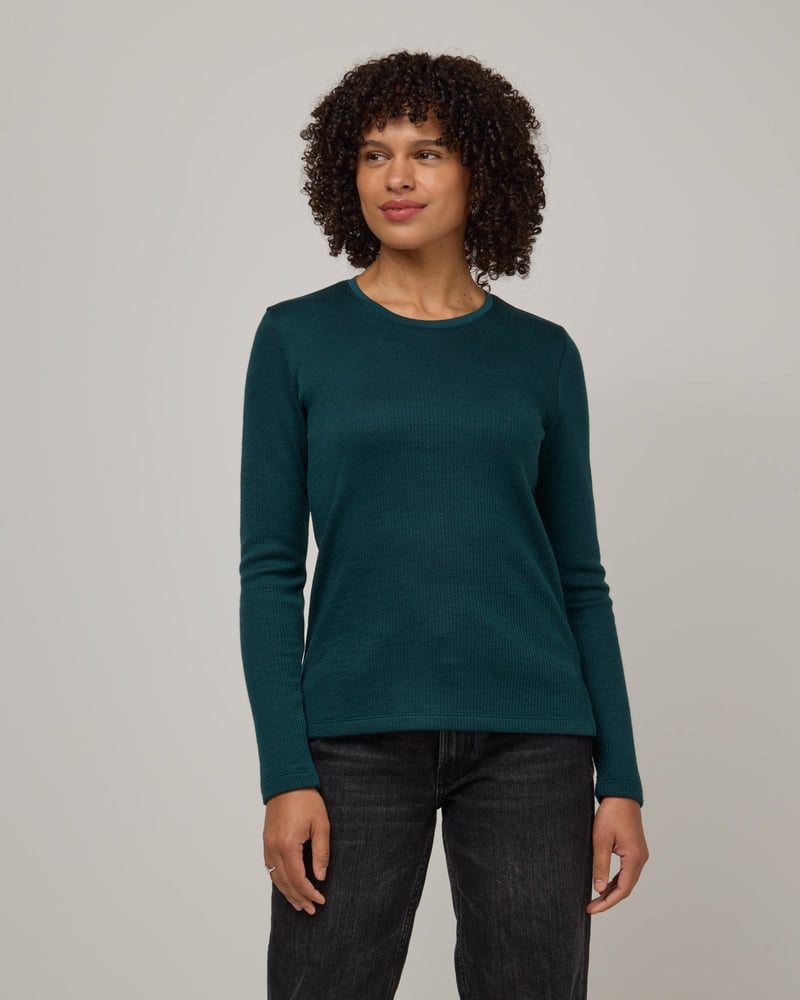 Rayne Double Knit Ribbed Top by Wool&, 72% Wool, 28% Nylon
