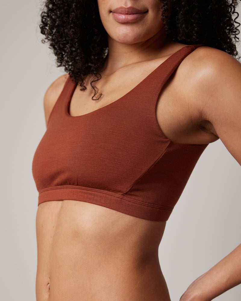 Roam Scoop Neck Bra by Wool&, 68% Wool, 25% Nylon, 7% Elastane