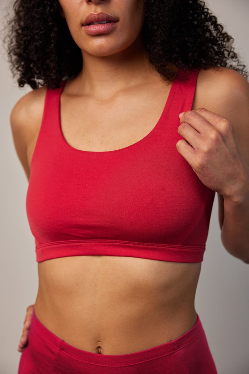 Roam Scoop Neck Bra by Wool&, 68% Wool, 25% Nylon, 7% Elastane