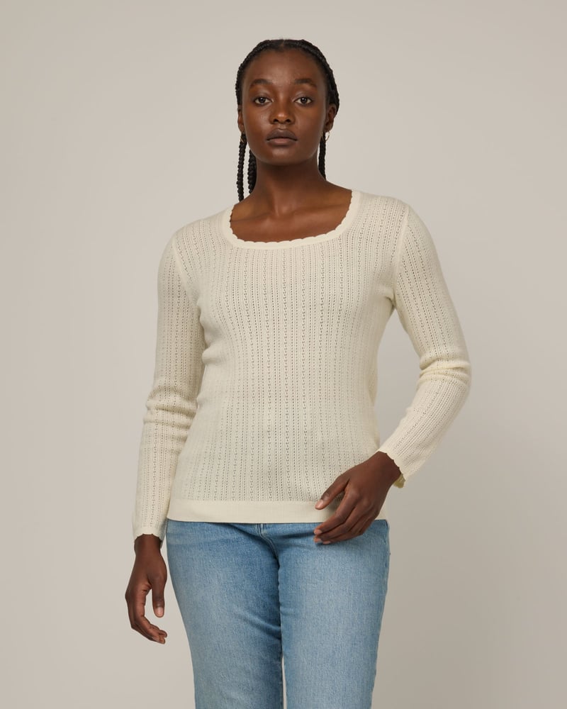 Daisy Pointelle Sweater by Wool&, 100% Wool