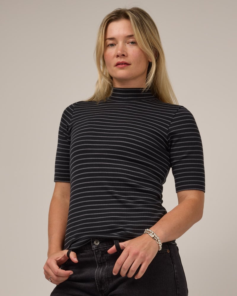 Krystal Mock Neck Top by Wool&, 74% Wool, 26% Nylon