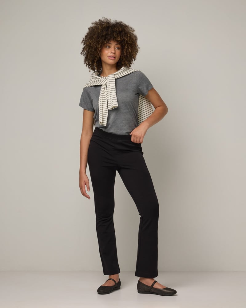 Foster Kick Flare Ponte Pant by Wool&, 71% Wool, 24% Nylon, 5% Elastane