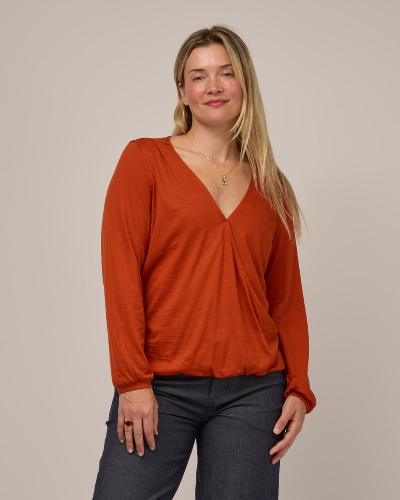 Diana Surplice Top by Wool&, 78% Wool, 22% Nylon